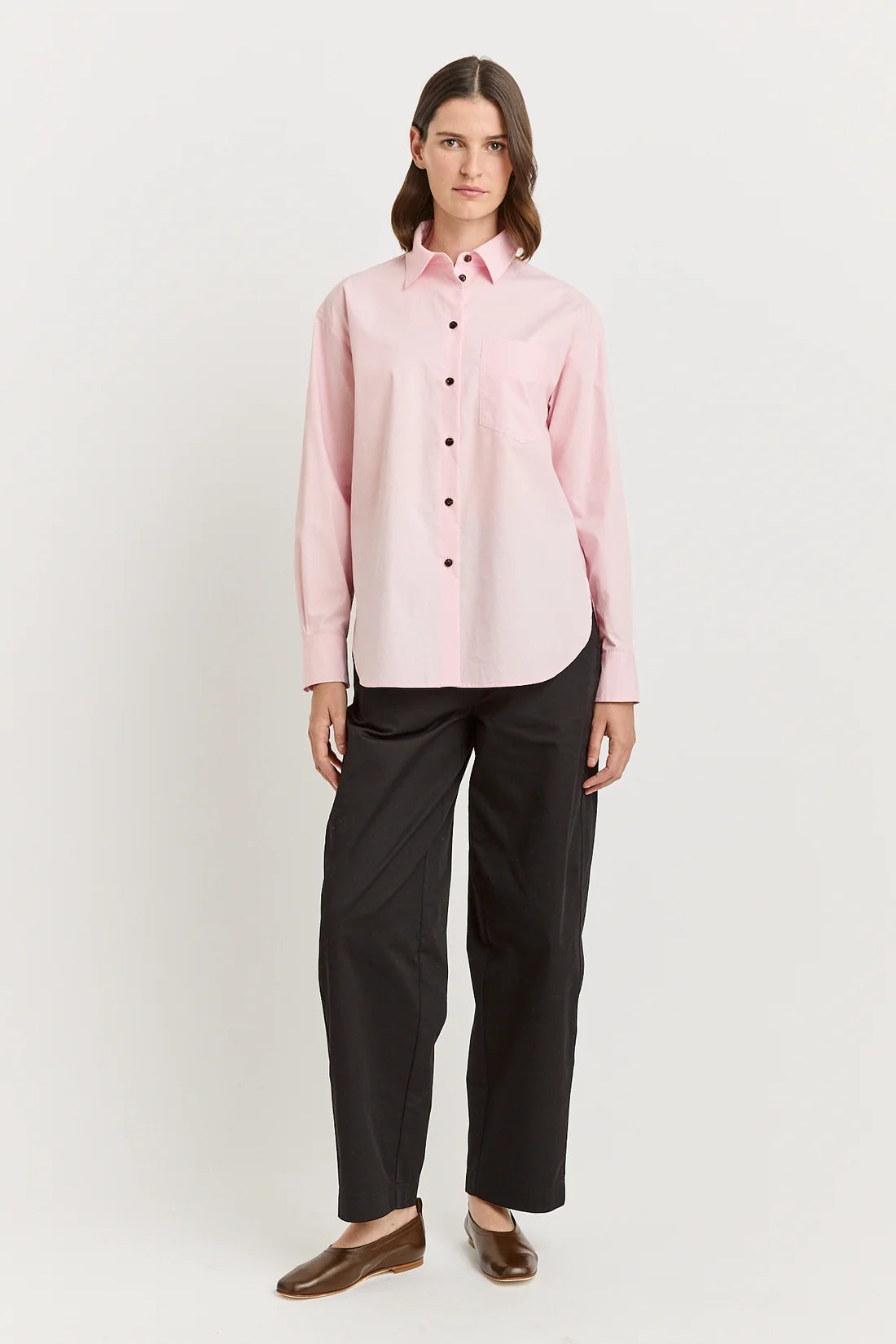 Relaxed cotton shirt - Pale pink