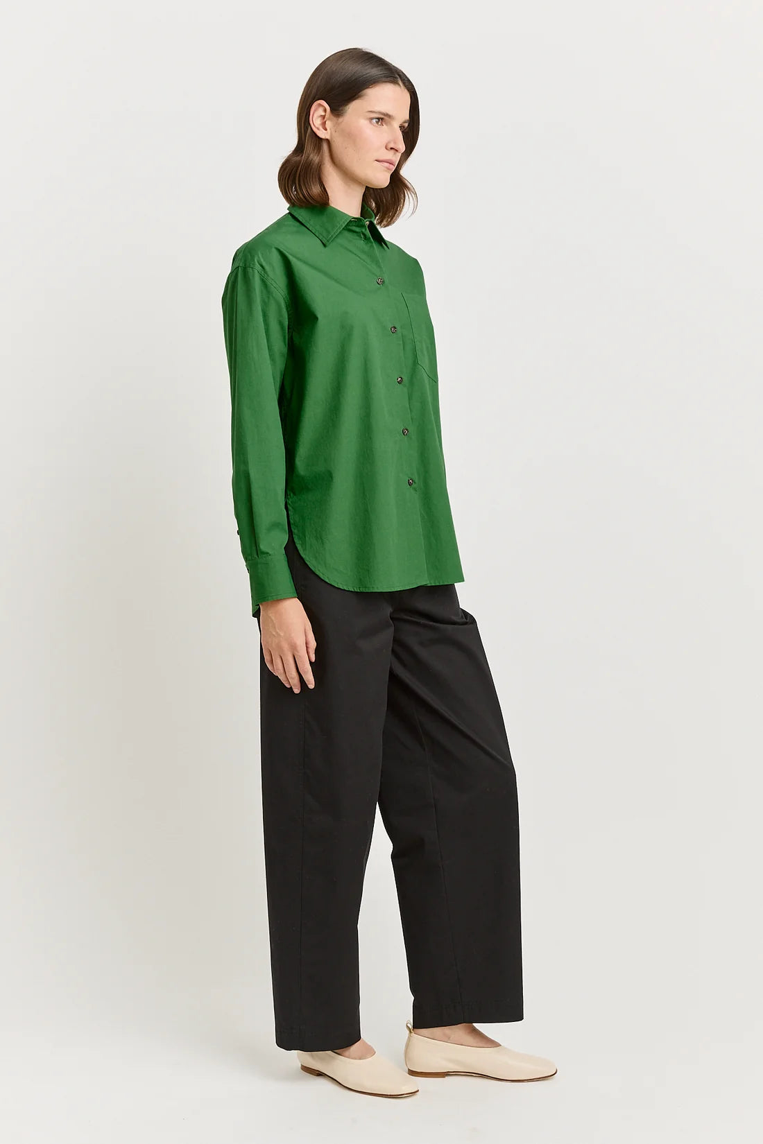 Relaxed cotton shirt - Spring green
