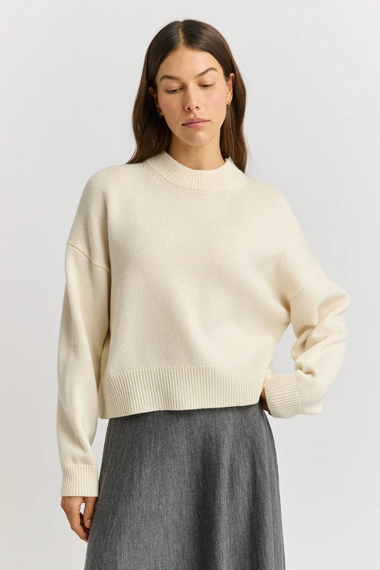 Drop shoulder crew - Ivory