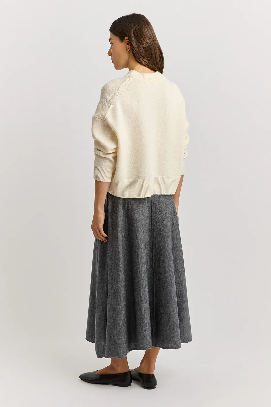 Drop shoulder crew - Ivory
