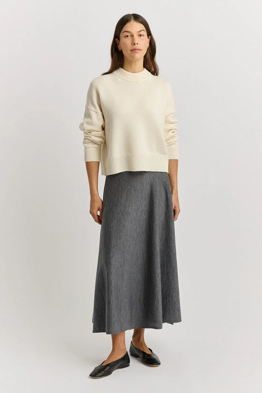 Drop shoulder crew - Ivory