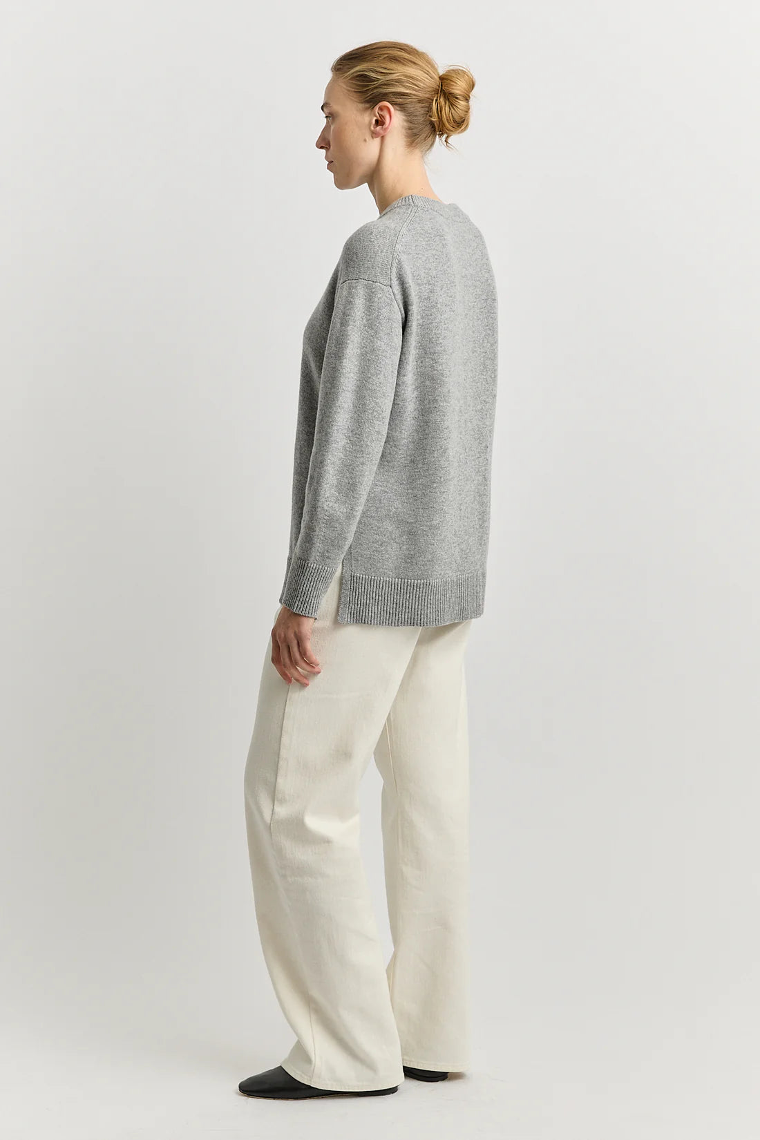 Relaxed longline crew - Light Ash