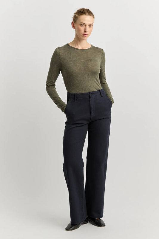 Crew merino top - Kale