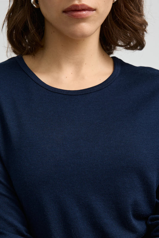 Crew merino top - Navy