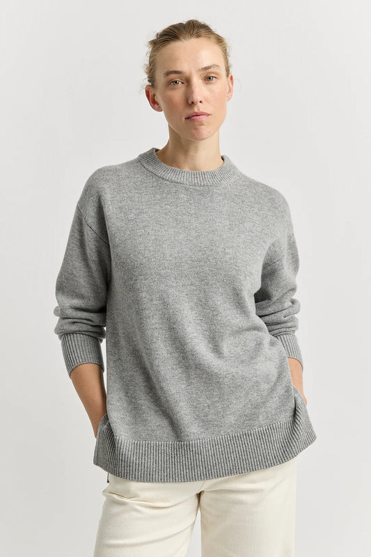 Relaxed longline crew - Light Ash
