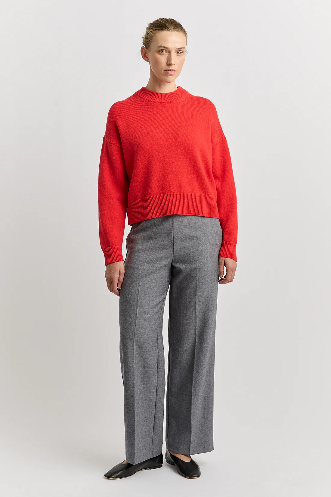 Drop shoulder crew - Poppy