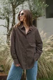 Emily Shirt - Chocolate Stripe