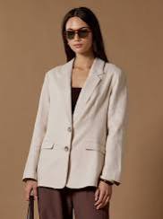 Pillar Cream Linen 2 Button Blazer