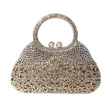 Cosette Diamond Handcrafted Clutch Bag Gold