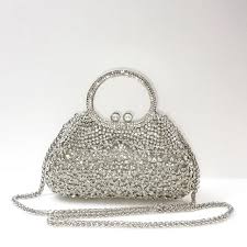 Cosette Diamond Handcrafted Clutch Bag Silver