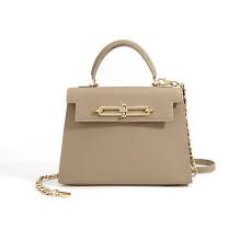 Anna Cowhide Bag - taupe