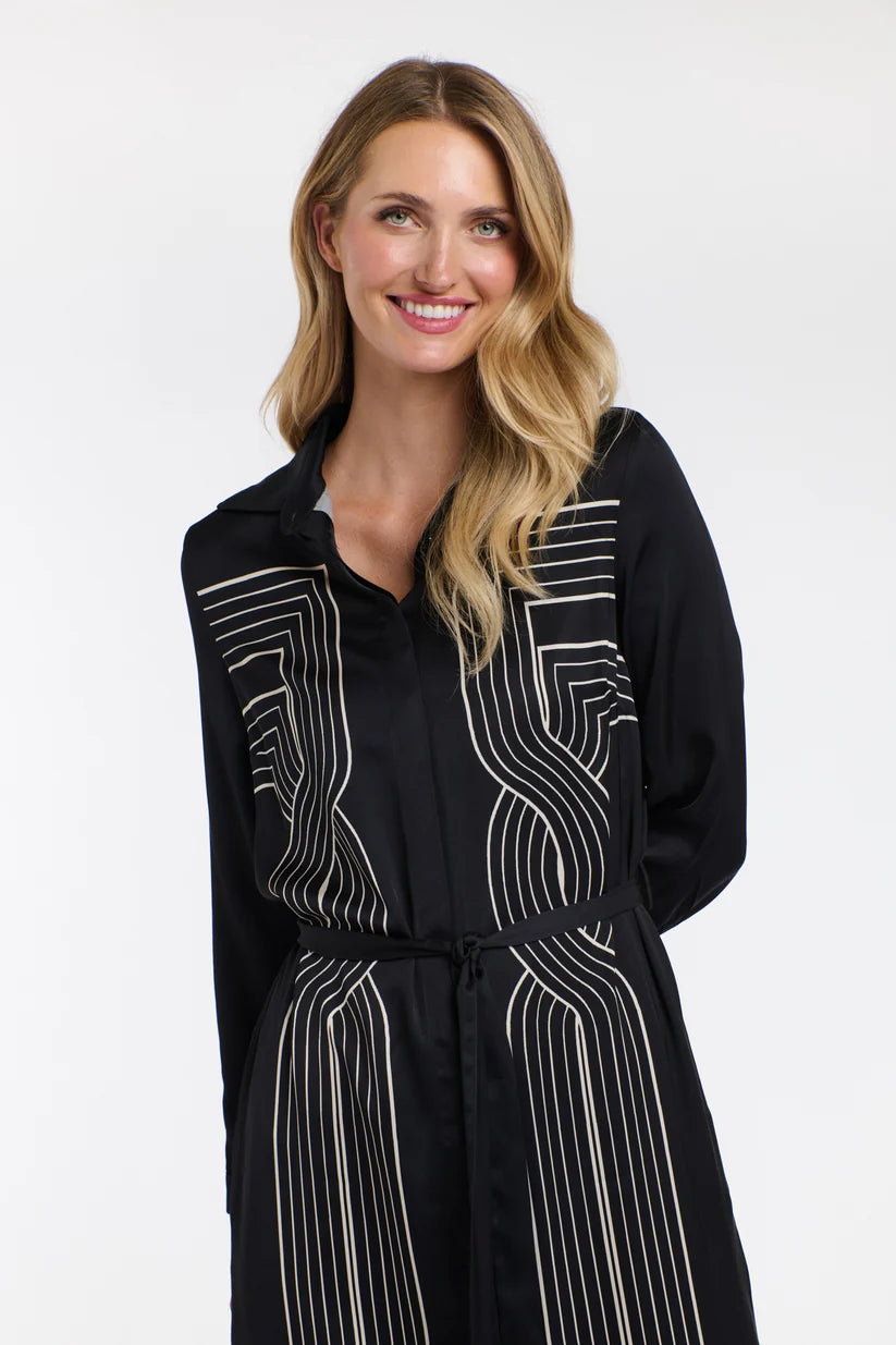 Lorena Print Dress - Black
