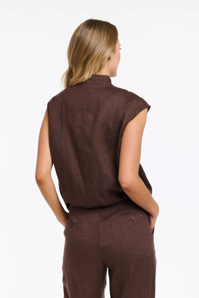MARA LINEN ZIP TOP
