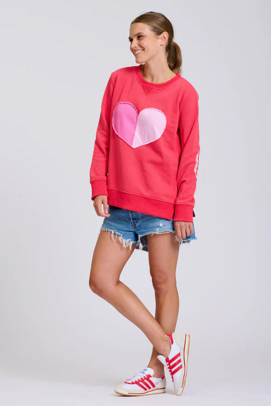 Classic Zipside Sweatshirt Heart - Nantucket Red Combo
