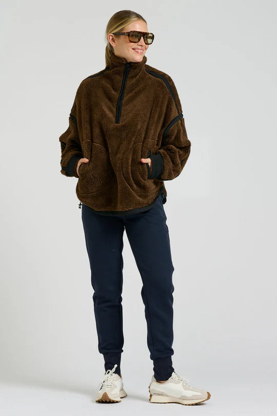 Popover Fleece Sweatshirt - Chocolate