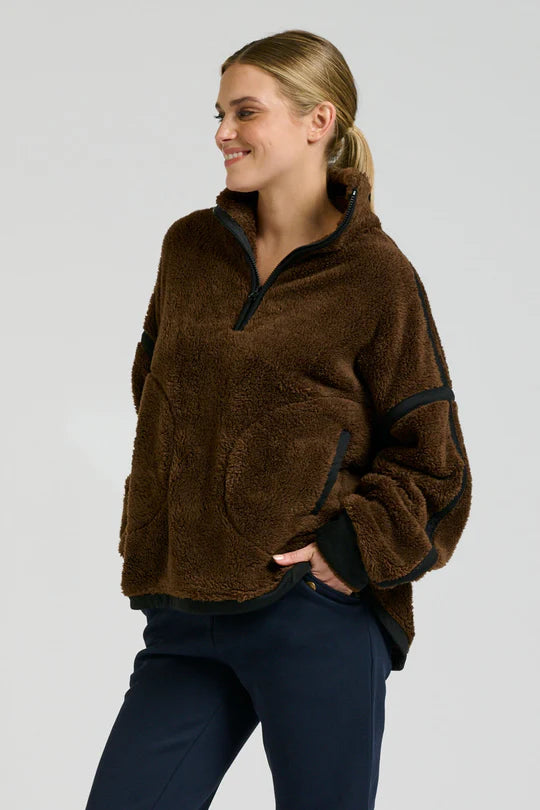 Popover Fleece Sweatshirt - Chocolate