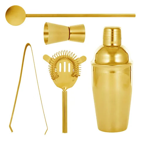 Boothby Set of 5 Stainless Steel Cocktail Set Gold