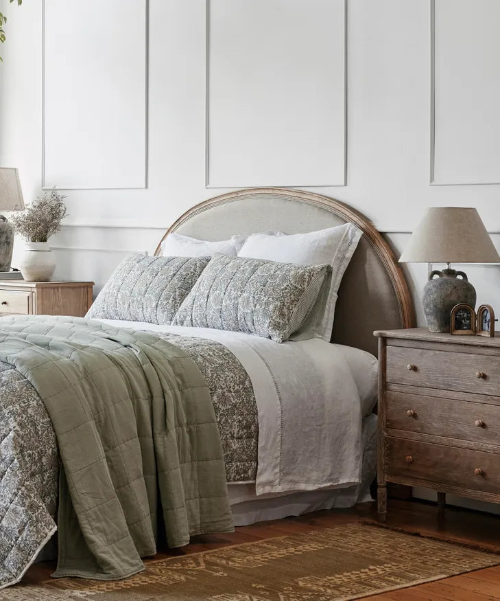 Athena Hand block Blue/Natural Coverlet