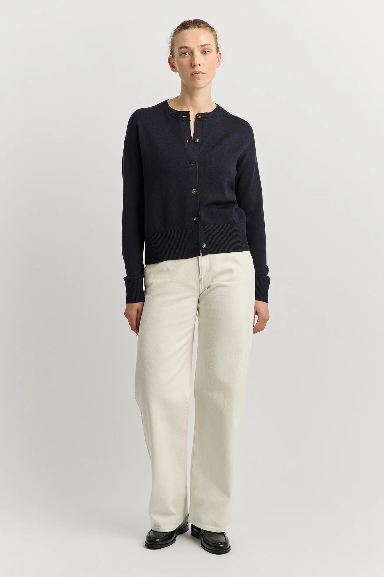 Fine knit cardigan - French Navy