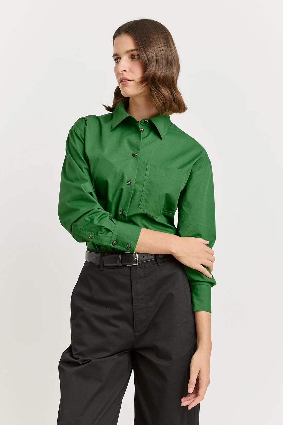 Relaxed cotton shirt - Spring green