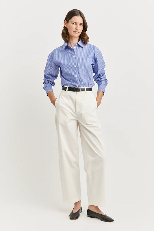 Relaxed cotton shirt - Blue stripe