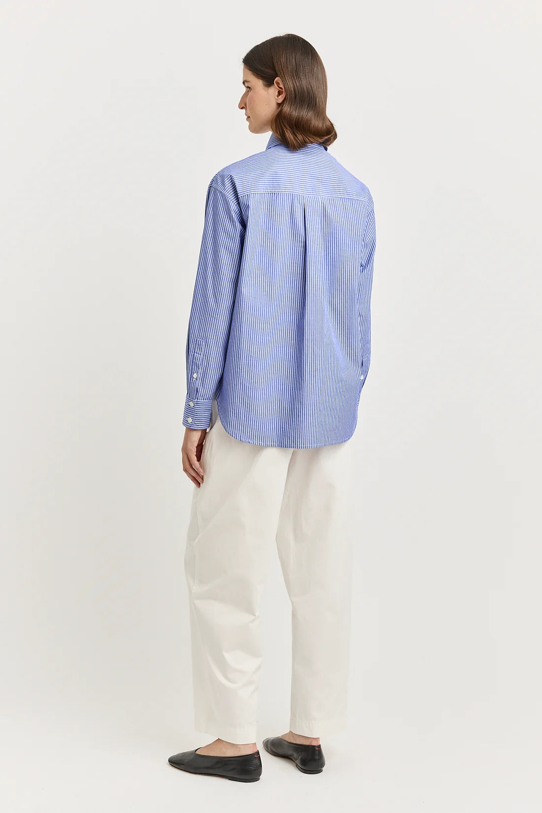 Relaxed cotton shirt - Blue stripe