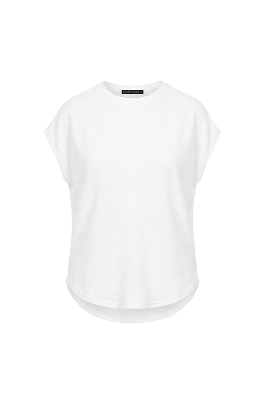Crepe Knit Cap Sleeve Tunic Obidos - White