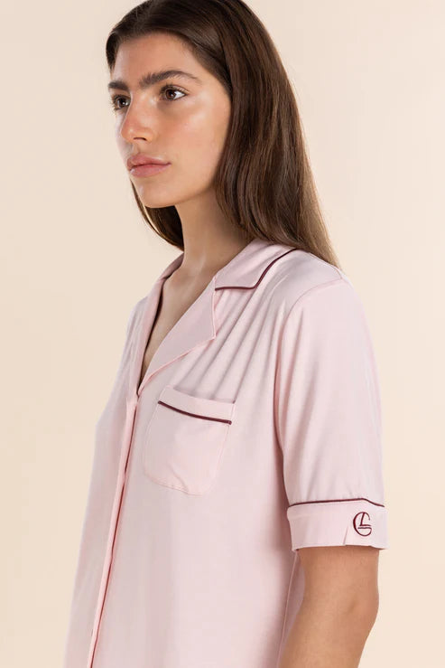 Jenna Bamboo Long PJ Set - Pink