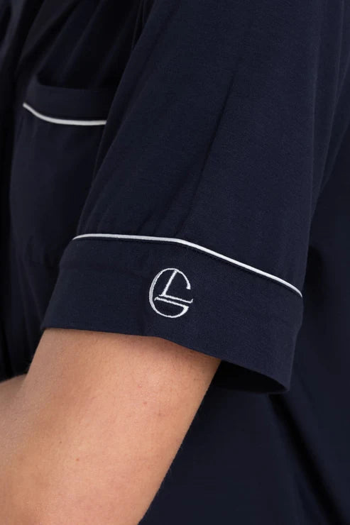 Jenna Bamboo Long PJ Set - Navy