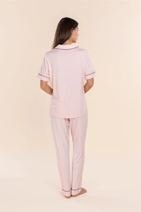 Jenna Bamboo Long PJ Set - Pink