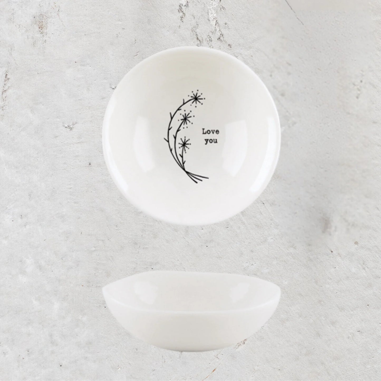 Wobbly Porcelain Bowl small - Love you