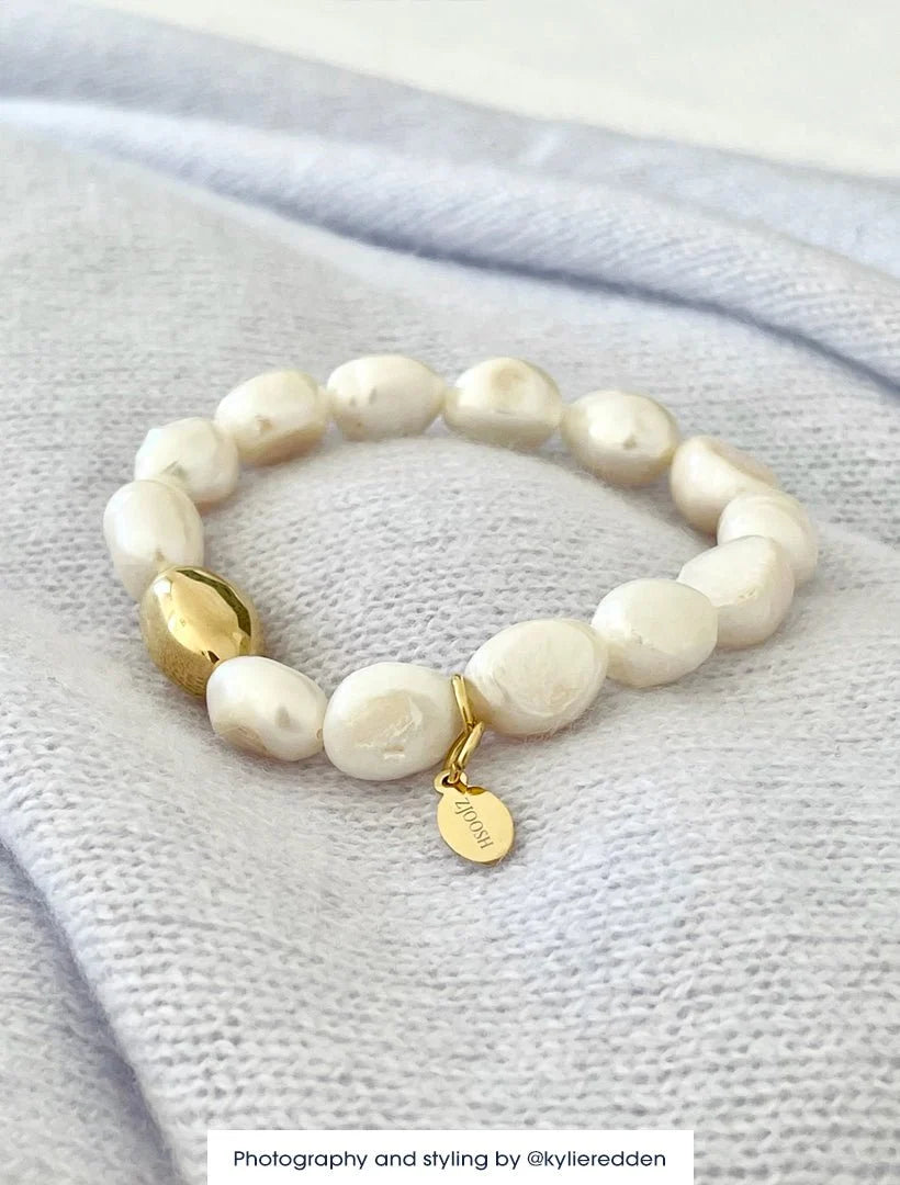 Lucienne Pearl Bracelet Gold Bean