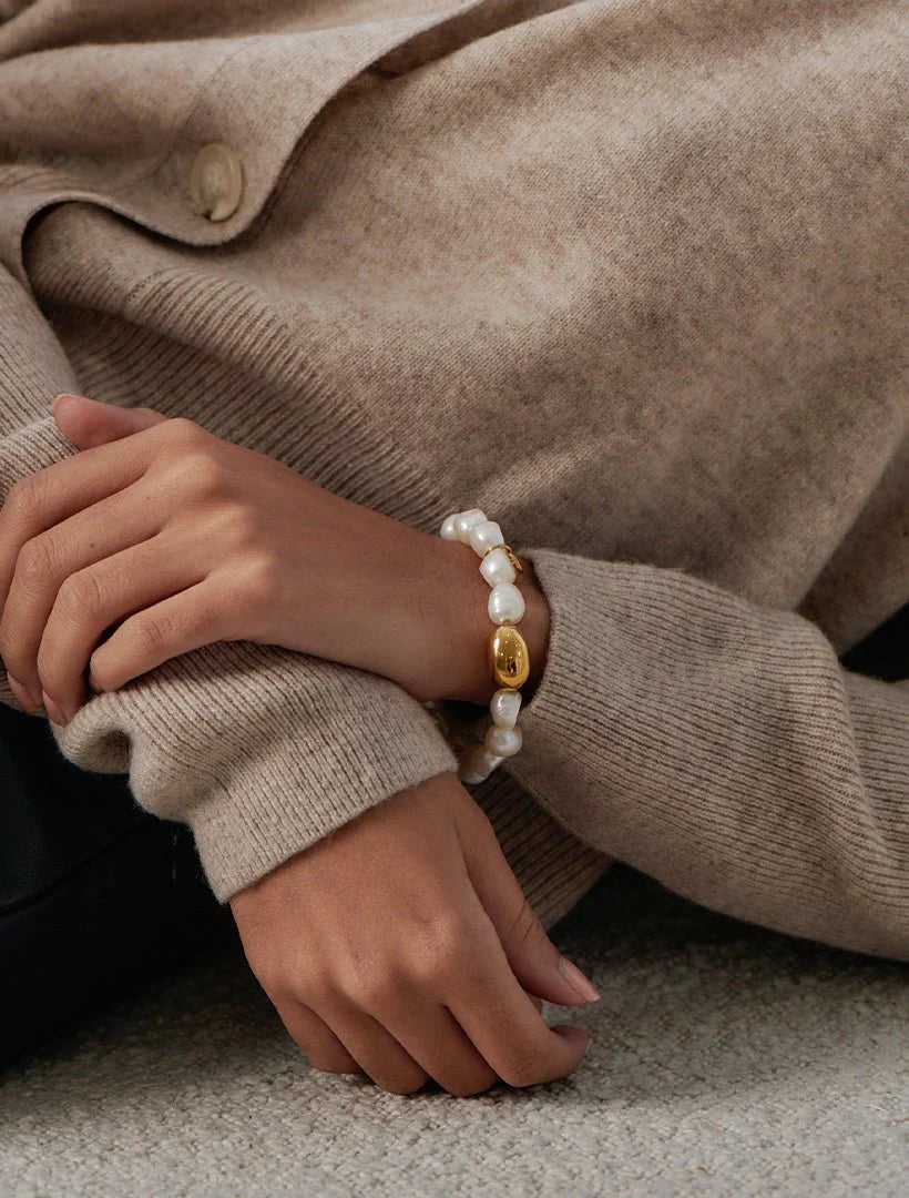 Lucienne Pearl Bracelet Gold Bean