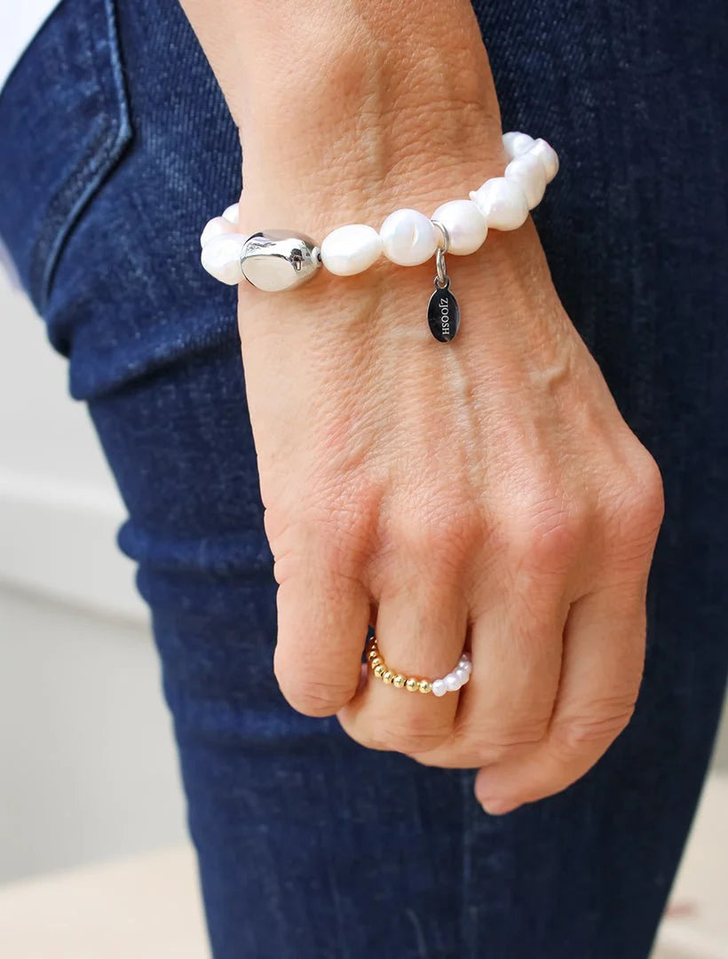 Lucienne Pearl Bracelet Silver Bean