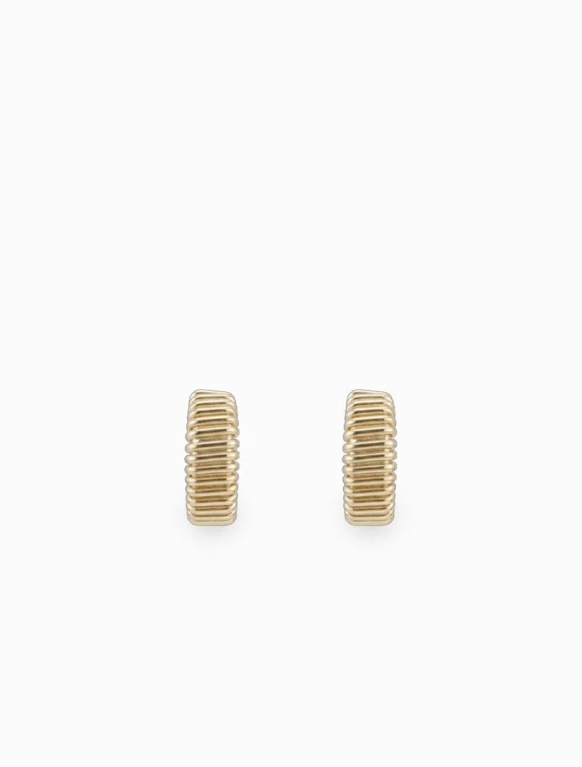 Ridged Hoops Gold