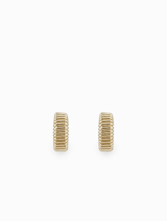 Ridged Hoops Gold