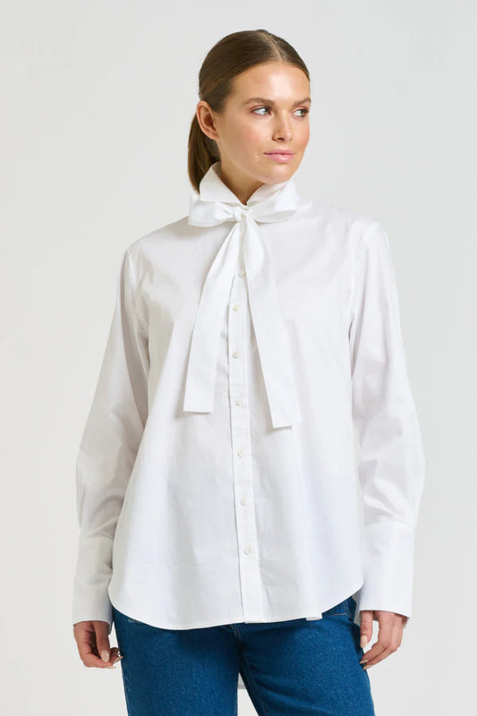 The Pussy Bow Shirt - White