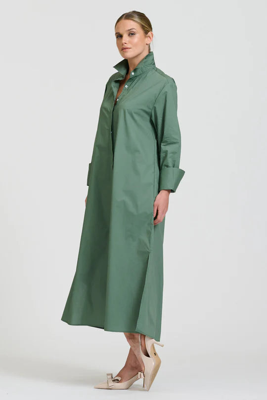 The Amelie Shirt Dress - Sage
