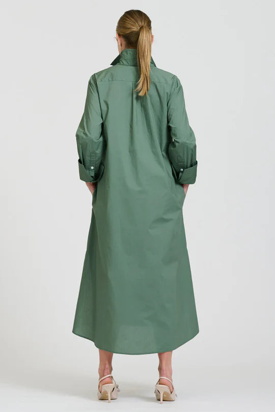 The Amelie Shirt Dress - Sage