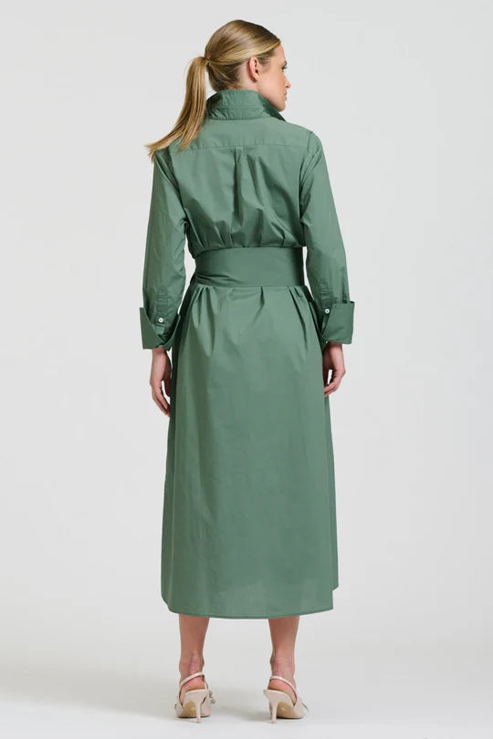 The Amelie Shirt Dress - Sage