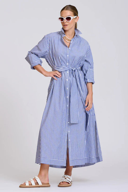 The Sybil Oversized Dress - Navy Stripe