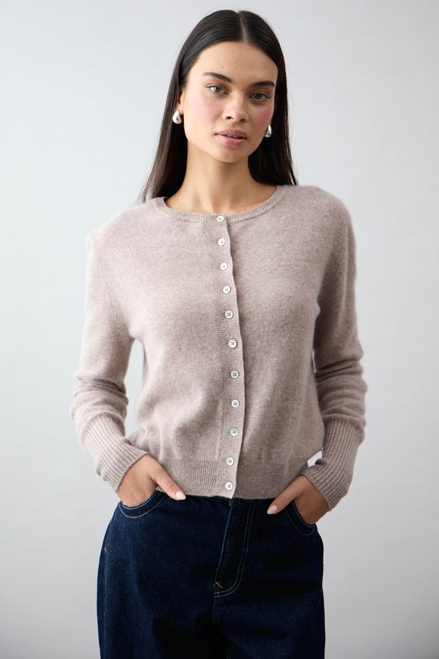 Essential Slim cardi - Toast