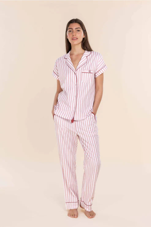 Winona Cotton Sateen - Pink Stripe